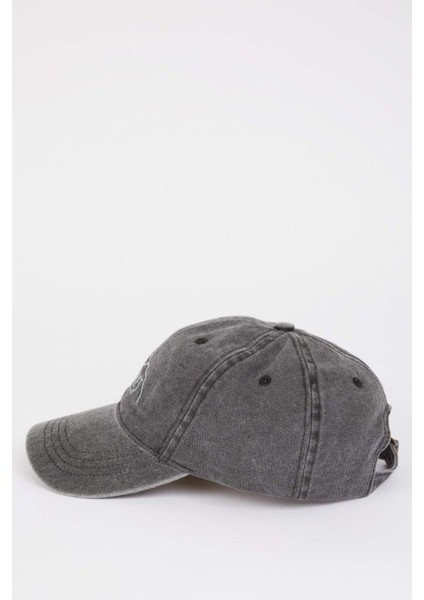 Erkek Nakışlı Jean Cap Şapka Z3444AZ25SM