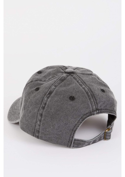 Erkek Nakışlı Jean Cap Şapka Z3444AZ25SM