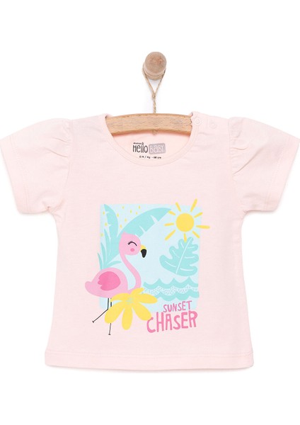 Basic Kız Flamingo Baskılı T-Shirt Kız Bebek
