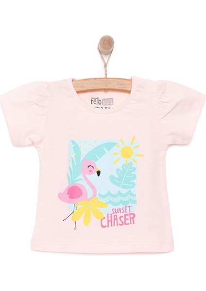 Basic Kız Flamingo Baskılı T-Shirt Kız Bebek modelleri