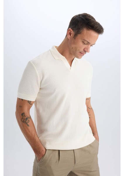 Regular Fit Kısa Kollu Pilise Polo Tişört B6382AX25SP