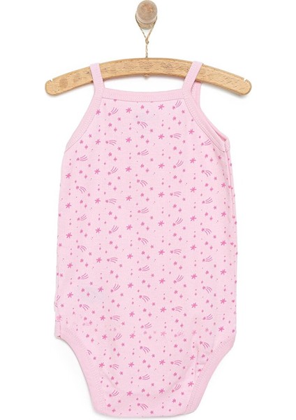 Kız Bebek Zıbın Çiçekli Ip Askılı Body Ribana Kumaş Çıtçıtlı Ip Askılı Kol Pembe modelleri