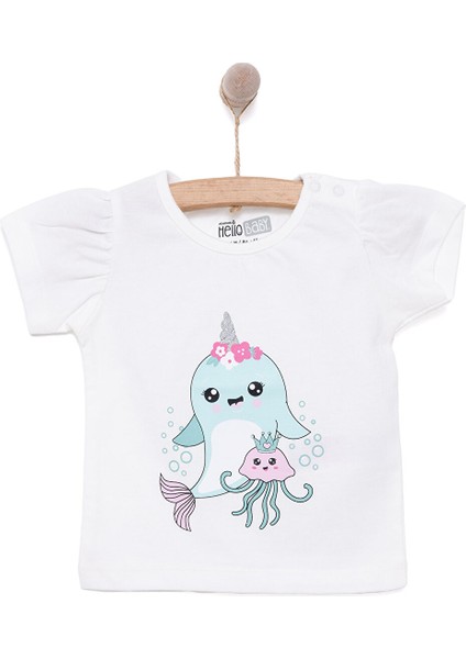 Basic Kız Balina Baskılı T-Shirt Kız Bebek