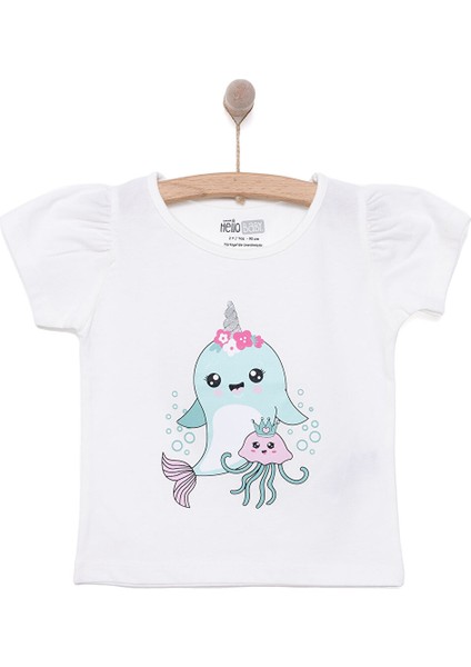 Basic Kız Balina Baskılı T-Shirt Kız Bebek modelleri