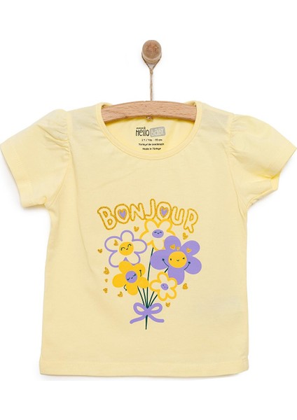 Basic Kız Çiçek Baskılı T-Shirt Kız Bebek