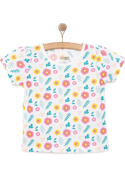 Basic Kız Çiçek Desenli T-Shirt Kız Bebek