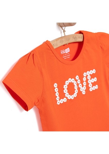 Basic Kız Papatya Yazı Baskılı T-Shirt Kız Bebek modelleri