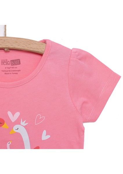 Basic Kız Kuğu Baskılı T-Shirt Kız Bebek fiyatları