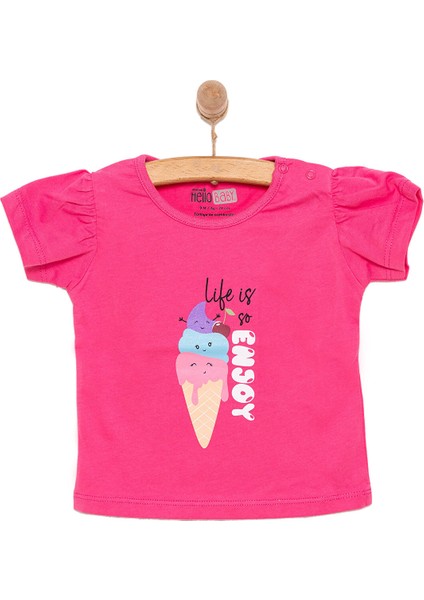 Basic Kız Eğlenceli Dondurma Baskılı T-Shirt Kız Bebek modelleri