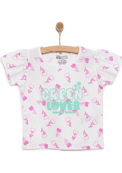 Basic Kız Lale Desenli T-Shirt Kız Bebek