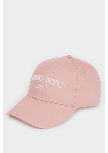 Kadın Etiket Baskılı Dokuma Beyzbol Basketbol Şapkası D9477AX25SM fiyatları