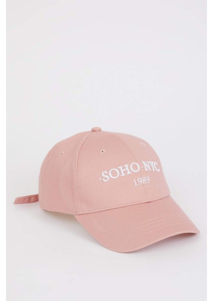 Kadın Etiket Baskılı Dokuma Beyzbol Basketbol Şapkası D9477AX25SM modelleri