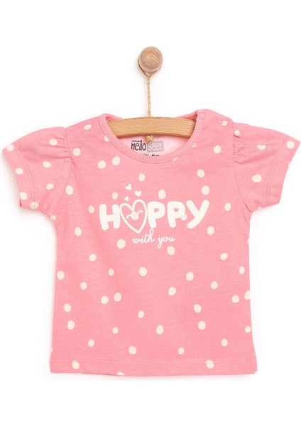 Basic Kız Happy Desenli T-Shirt Kız Bebek