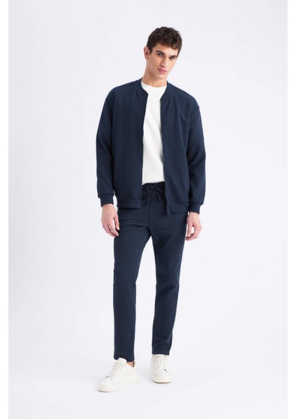 Relax Fit Kolej Yaka Dokulu Bomber Hırka D7930AX25SP