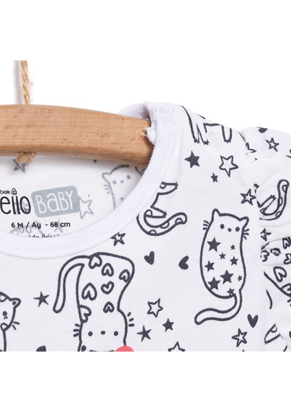 Basic Kız Meow Desenli T-Shirt Kız Bebek fiyatları