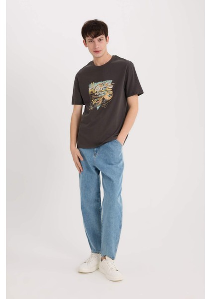 %100 Pamuk Hot Wheels Bisiklet Yaka Baskılı Kısa Kollu Tişört D6816AX25SP fiyatları