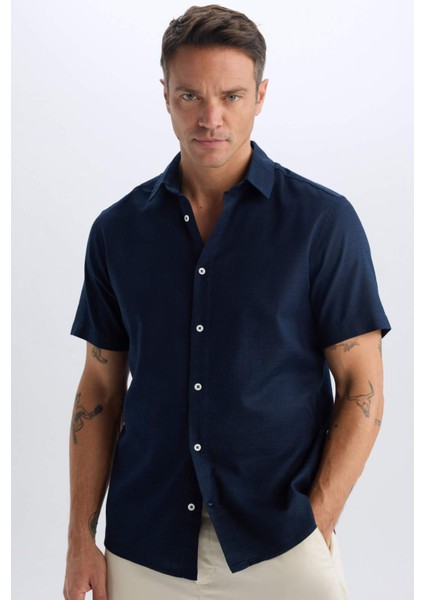 %100 Pamuk Regular Fit Polo Yaka Kısa Kollu Gömlek D6105AX25SP