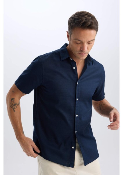 %100 Pamuk Regular Fit Polo Yaka Kısa Kollu Gömlek D6105AX25SP