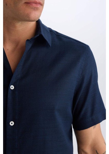 %100 Pamuk Regular Fit Polo Yaka Kısa Kollu Gömlek D6105AX25SP