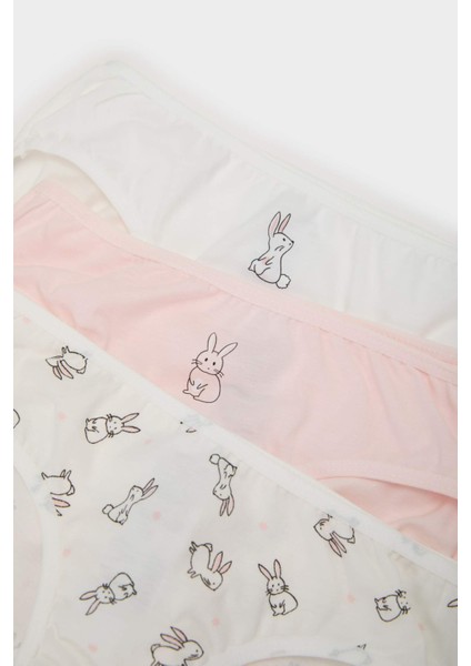 Kız Çocuk Desenli 3'lü Slip Külot E7068A825SP