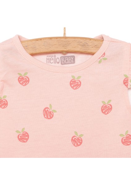 Basic Kız Şeftali Desenli Elbise Kız Bebek modelleri