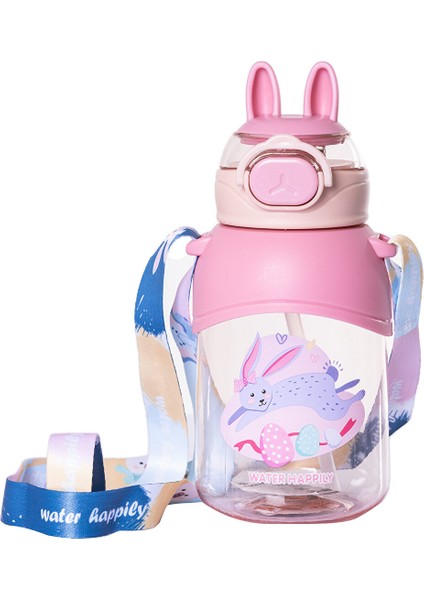 Pipetli Su Matarası 650 ml Pembe