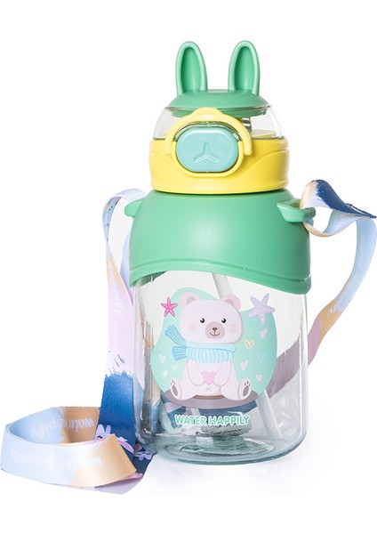 Pipetli Su Matarası 650 ml Yeşil