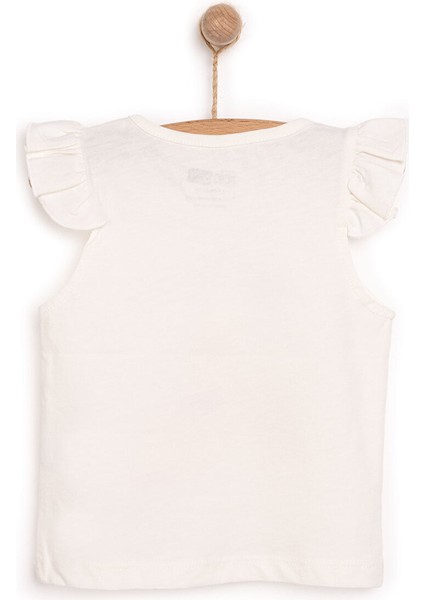 Basic Kız Kedi Baskılı Atlet T-Shirt Kız Bebek