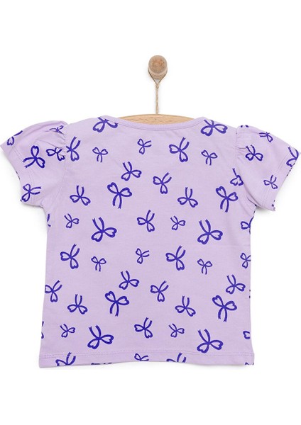 Basic Kız Kurdele Desenli T-Shirt Kız Bebek