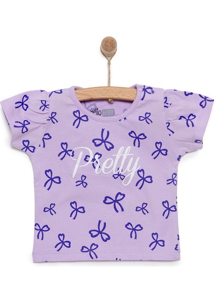 Basic Kız Kurdele Desenli T-Shirt Kız Bebek