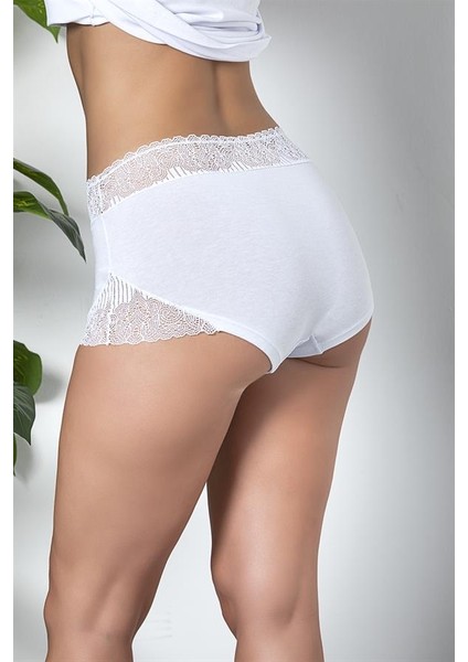 Dantel Detaylı Boxer Beyaz (BRF21783)
