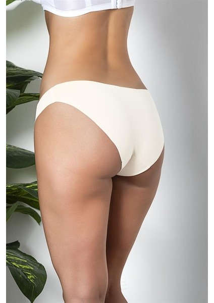 3'lü Dikişsiz, Iz Yapmaz, Lazer Kesim, Slip Külot Ekru (BRF21261)