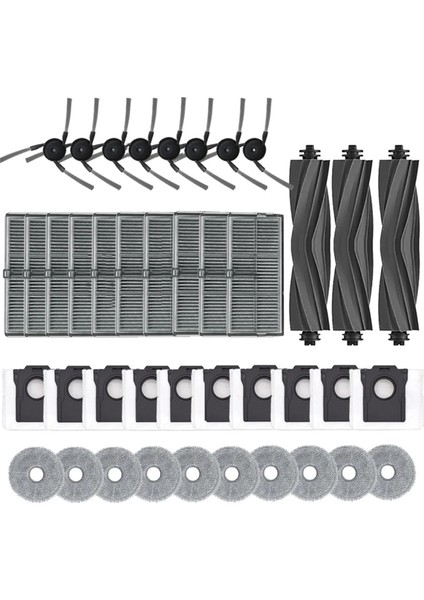 Dreame X40 Ultra/ X40pro Aksesuarları Kauçuk Silindir Yan Fırça Filtre Paspas Pedleri Paçavralar Toz Torbası Robot Süpürge Yedek Parçaları (Yurt Dışından)