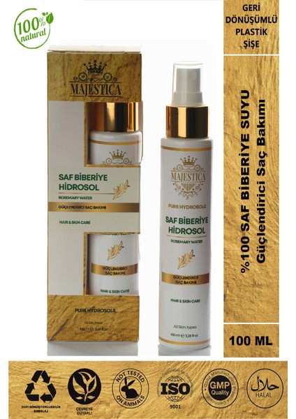 Saf Biberiye Suyu Saç Bakımı Toniği Besleyici Etki Tüm Cilt Tipleri İçin 100 ml