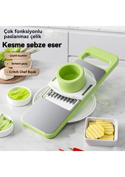 Yedi Bir Arada Ev Mutfak Çok Fonksiyonlu Paslanmaz Çelik Kesici (Yurt Dışından)