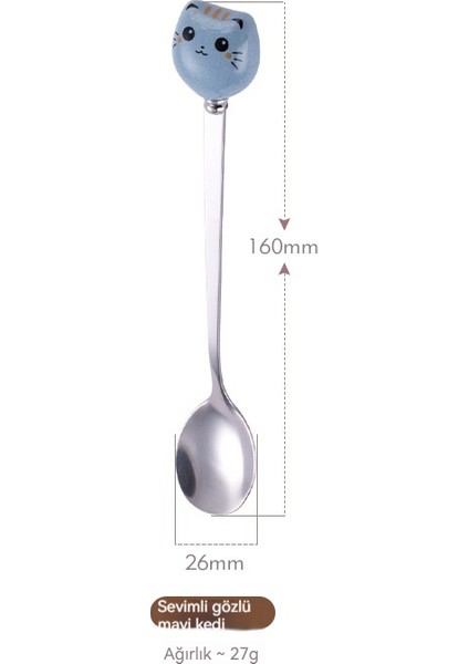 Yeni Çizgi Film Serisi Çocuklar Seramik Saplı Paslanmaz Çelik Kaşık (Yurt Dışından)