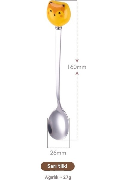 Yeni Çizgi Film Serisi Çocuklar Seramik Saplı Paslanmaz Çelik Kaşık (Yurt Dışından)