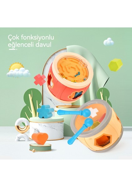 Çocuklar Için Çok Fonksiyonlu Eğlenceli Davul Eğitici Oyuncaklar (Yurt Dışından)