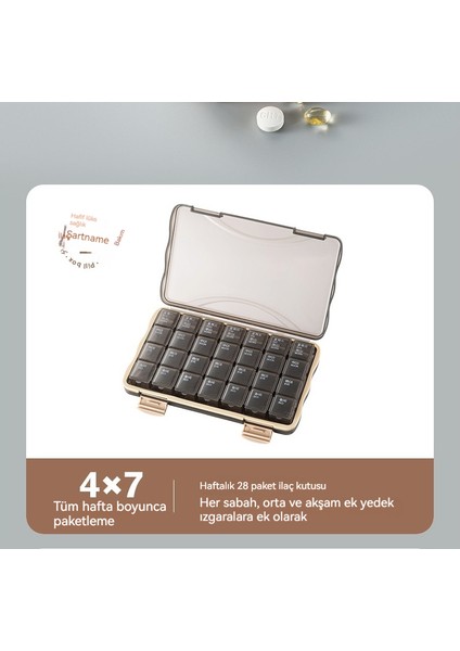 28 Izgara Taşınabilir ve Paketlenebilir Hap Kutusu (Yurt Dışından)