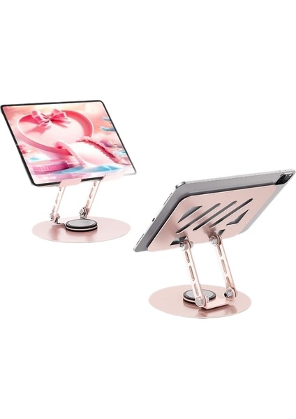 Tablet Standı 360° Kaldırma Döndürme Katlanır Taşınabilir Yükseltme Metal Stand (Yurt Dışından)