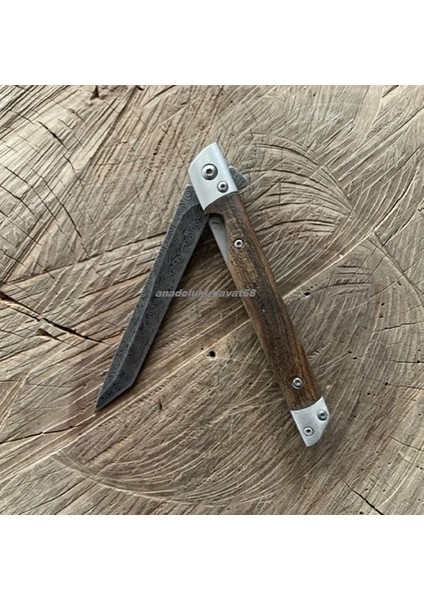 Damascus Çelik Cep Çakısı Kamp Çakı Avcı Bıçagı Cep Bıçak 22CM