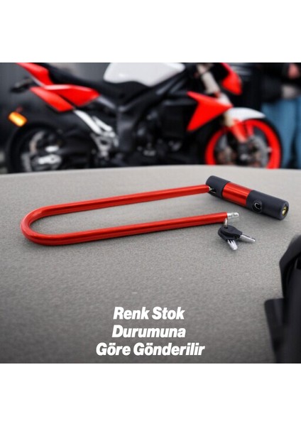Kilit Direksiyon Motosiklet Bisiklet Kilidi Motorsiklet Halat Zincir Çelik Hırsız Güvenlik 31 cm
