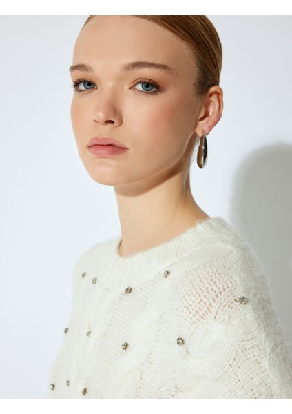 Kadın / Kız Ekru Kazak (Model Kodu: 5WAK90626HT010 )