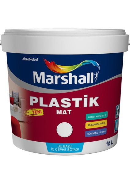 Plastik Mat Silinebilir Iç Cephe Boyası 7,5 Lt