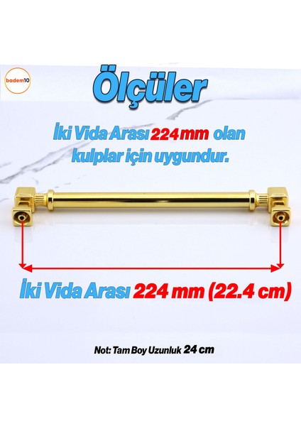 Talas Gold Altın Kulp 224 mm Mobilya Çekmece Mutfak Dolabı Dolap Kapak Kulplar Kulb Kulp