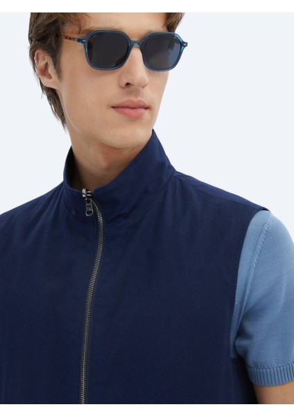 Lacivert Pamuk Karışımlı Dokuma Spor Yelek indirimleri