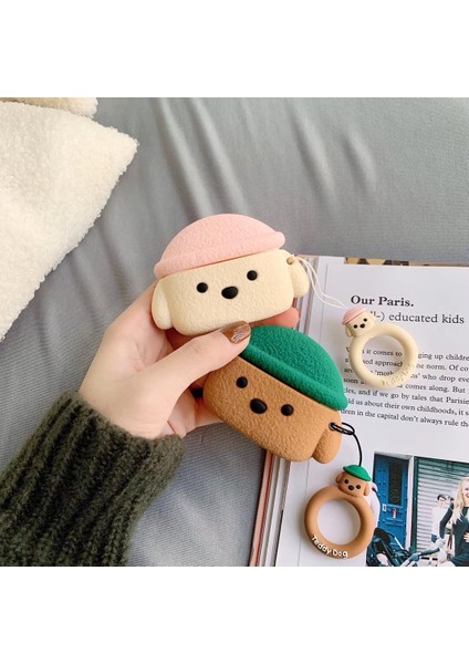 Apple Pro Teddy Dog Bluetooth Kulaklık Koruyucu Kılıf Için (Yurt Dışından)