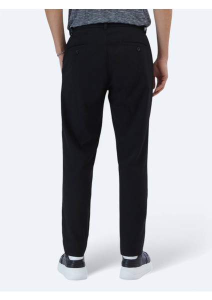 Siyah Dokuma Casual Pantolon