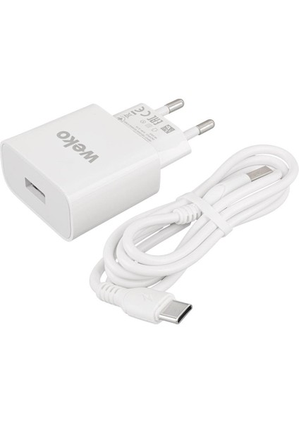 WK-21435 M7 2.1 Amper Telefon Şarj Adaptörü + Type-C Kablo