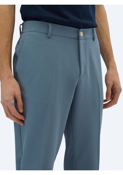 Havacı Mavi Dokuma Jogging Fit Casual Pantolon modelleri